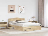 Bed Frame with Drawer Sonoma Oak 135 x 190 cm Engineered Wood 3413204
