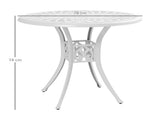 78 cm Round Garden Dining Table with Parasol Hole Antique Cast Aluminium Outdoor Table Only, White T3398P317619