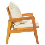 Garden Chair with Cushion 2 pcs Oil Natural Solid Acacia Wood 4106455