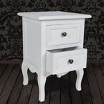 ZNTS Nightstand with 2 Drawers MDF White 60637