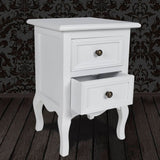 ZNTS Nightstand with 2 Drawers MDF White 60637