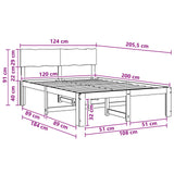 Double Bed Frame with Headboard ROSTOCK Natural 120 x 200 cm 903378