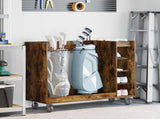 Golf Cabinet with Wheel Plain Smoked Oak 120 x 45 x 98 cm 899475