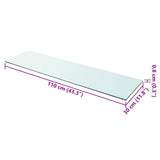Shelves 2 pcs Panel Glass Clear 110x30 cm 3051591