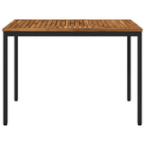 Garden Dinner Table Natural and Black 108.5 x 55 x 75 cm 901313