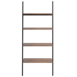 4-Tier Leaning Shelf Dark Brown and Black 64x34x150.5 cm 336374