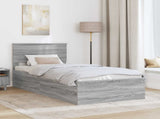 Bed Frame Grey Sonoma 90 x 190 cm Engineered Wood 3408709