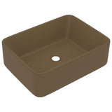 147051 Luxury Wash Basin Matt Cream 41x30x12 cm Ceramic