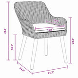 Garden Chair 2 pcs Beige 62.5 x 55 x 82 cm Poly Rattan 42006215