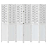Room Divider 6 Panels White Solid Wood Paulownia 358730