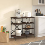 ZNTS Baker's Rack Brown Oak 90x40x84 cm Engineered Wood and Metal 845425