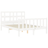 Bed Frame without Mattress White Small Double Solid Wood Pine 3192982
