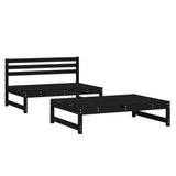 2 Piece Garden Lounge Set Black Solid Wood Pine 825727