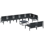 Garden Sofa Set with Cushion Anthracite Steel 3378995