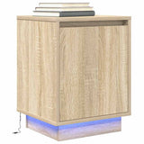 Bedside Cabinet with LED Lights Sonoma Oak 38x34x50 cm 861269