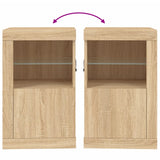 Side Cabinets with LED Lights 2 pcs Sonoma Oak Engineered Wood 836635