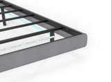 90cm190cm Grey Floating Single Bed Frame with LED Lights, Metal Platform Bed with Underbed Storage, T6135P516183