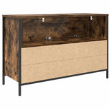 Bathroom Basin Cabinet with Drawers Smoked Oak 90x34.5x60 cm 861879
