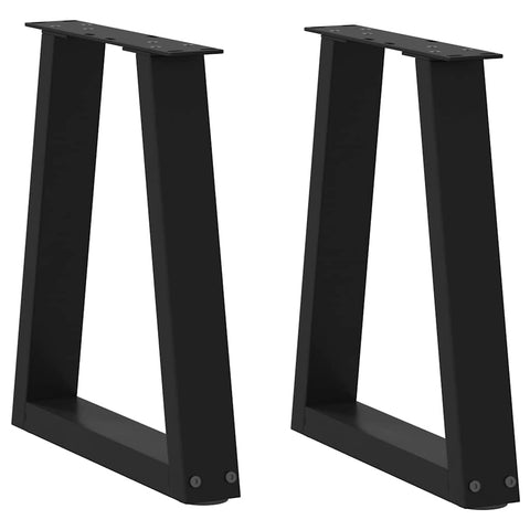 ZNTS Dining Table Legs V-Shape 2 pcs Black 38x cm Steel 4012544