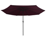 Garden Parasol with Metal Pole 390 cm Bordeaux Red 47382