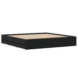 Bed Frame with Drawers without Mattress Black 180x200 cm Super King 3207253