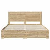 Bed Frame with Drawer with Headboard Manual Engineered Wood 3410291