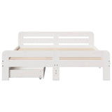 Bed Frame White Solid pinewood King Size Bed Frame Rectangular 3309036