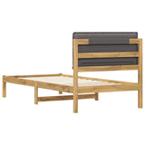 Bed Frame with Upholstered Headboard Whitewash and Light Grey 903928