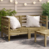 Garden Sofa Set of 2 Natural Wood Treated pinewood Medium 837990
