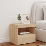 Bedside Cabinet with LED Lights Sonoma Oak 50x40x45 cm 836767