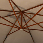 Cantilever Garden Parasol with Wooden Pole 400x300 cm Taupe 318431