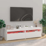 TV Cabinets 2 pcs with LED Lights White 75x35x40 cm 804392