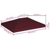 Gazebo Top Cover 310 g/m 3x4 m Bordeaux 46624