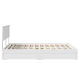 Storage Bed with Headboard White 140 x 190 cm Engineered Wood 3410798