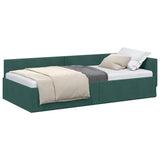 Corner Bed Frame Dark Green 80 cm x 200 cm Velvet 42016063