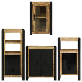 Bathroom Furniture Set with Shelf 4 pcs Brown Solid Mango Wood 3305696
