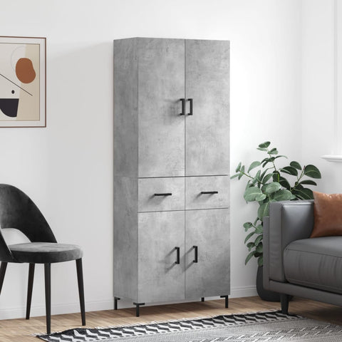 Highboard Concrete Grey 69.5x34x180 cm Engineered Wood 3198149
