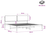 Bed Frame with Upholstered Headboard Whitewash and Light Grey 3405043