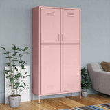 Wardrobe Pink 90x50x180 cm Steel 336247