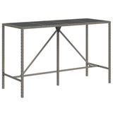 11 Piece Garden Bar Set Grey Poly Rattan& Solid Wood Acacia 3187699