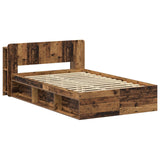 Bed Frame with Storage Old Wood 120 x 200 cm Engineered Wood 3433363