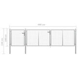 Garden Gate Steel 400x100 cm Silver 144347