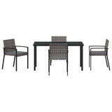 Garden Dining Set 5 pcs Grey Powder-Coated Steel 3379256