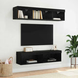 TV Cabinet Set 2 pcs Black Oak 60 x 30 x 30 cm Engineered Wood 882965