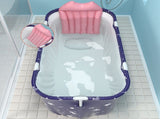 Portable Bathtub Folding Bath Tub Adult Kids Warm Home Spa Soaking Barrel PVC 05323750