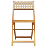 Bistro Set Beige Solid acacia wood, PE rattan Regular Foldable 3281864