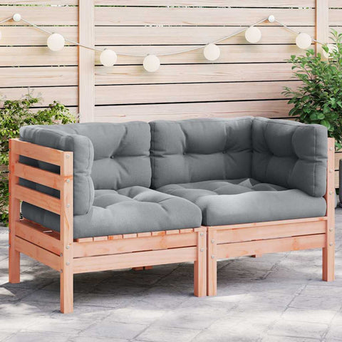 Garden Sofa Corner with Cushions 2 pcs Solid Wood Douglas 838155