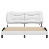 Bed Frame with LED without Mattress "Hvar" White 160x200 cm 3213942