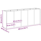 Planter 200x40x80 cm Stainless Steel 860728