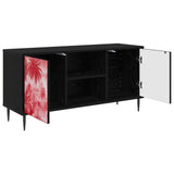 TV Cabinet AACHEN 102 x 33 x 51 cm Black Oak Engineered Wood 8007066